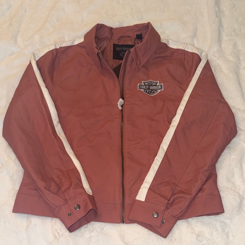 Harley-Davidson Pink and White Bomber Jacket